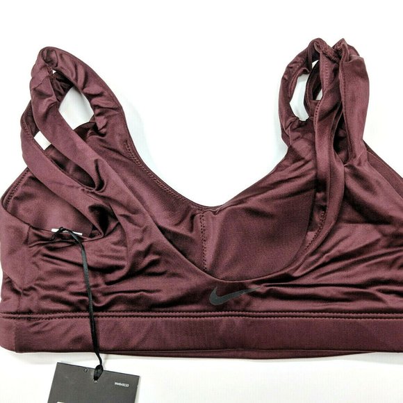 Nike Indy Fitness Sports Bra Womens Maroon Yoga - Picture 2 of 6